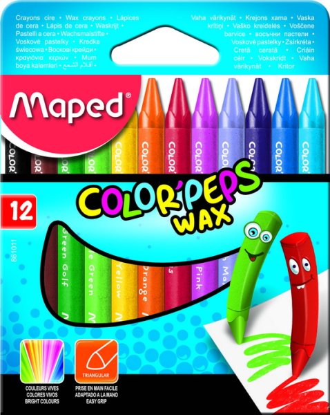 Крейда воскова COLOR PEPS Wax Crayons, 12 кольорів 