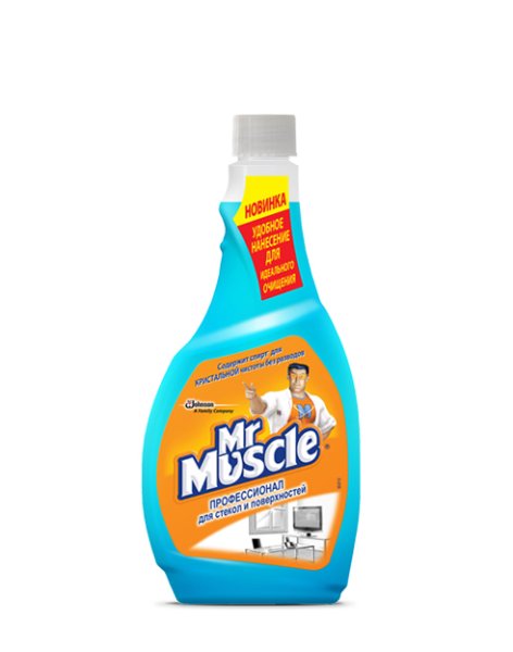Засіб для скла Містер Мускул змінна пляшка, 500мл, синій 