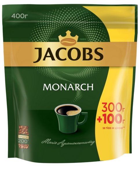 Кава розчинний Jacobs Monarch 400г, пакет 