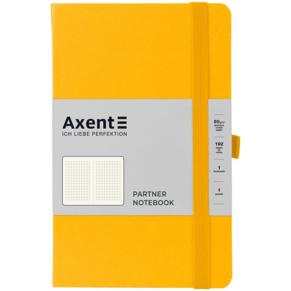 Книга записна Partner А5, клітинка, жовтий 