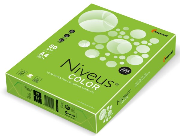 Папір кольоровий Niveus Color MA42 формат А4 80гр/м2, 500л/уп, зелений 