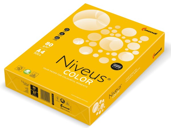 Папір кольоровий Niveus Color SY40 формат А4 80гр/м2, 500л/уп, сонячно-жовтий 