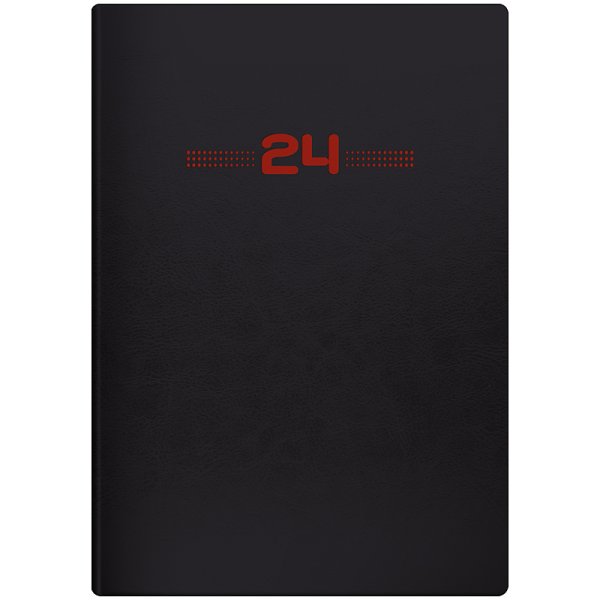 Щоденник Стандарт А5 2024 обкладинка Flex Neo чорний із червоним 