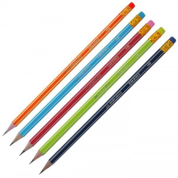 Олівець графітовий з ластиком HB WHITE LINE 