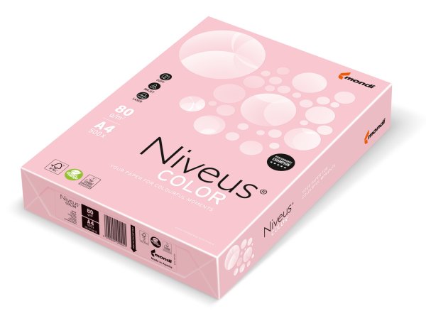Папір кольоровий Niveus Color OPI74 формат А4 80гр/м2, 500л/уп, світло-рожевий 