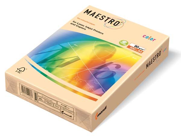 Бумага цветная Maestro Color А4 160гр/м2 Pastell кремовая