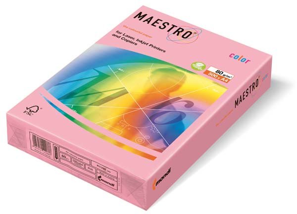 Папір кольоровий Maestro Color А4 160гр/м2 Pastell рожева 