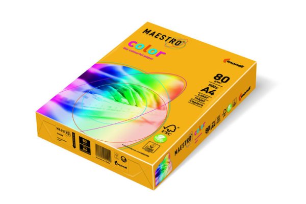 Папір кольоровий Maestro Color А4 160гр/м2 Intensiv темно-жовта 