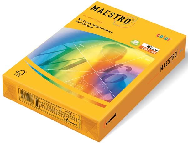 Папір кольоровий Maestro Color А3 80гр/м2 Neon жовтогаряча 