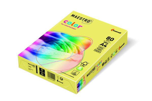 Бумага цветная Maestro Color А3 80гр/м2 Trend желтая