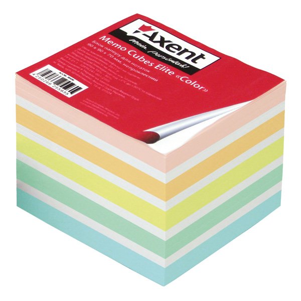 Блок кольорового паперу для записів Elit Color 90х90х70мм не склеєний 