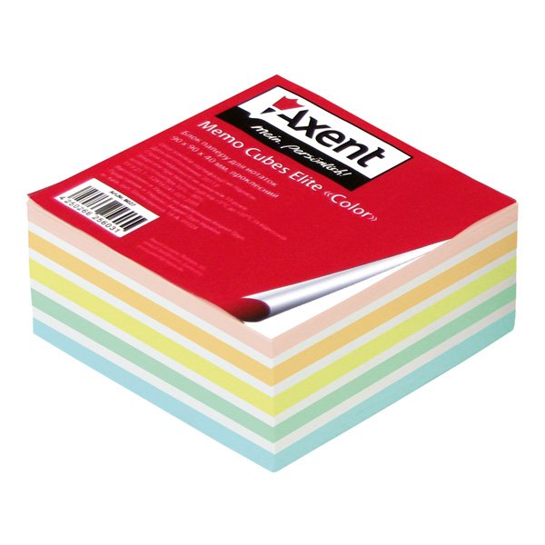 Блок кольорового паперу для записів Elit Color 90х90х40мм склеєний 