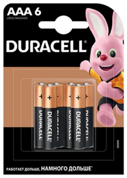 Елементи живлення (батарейки) Duracell LR3 AAA, 6шт/уп 