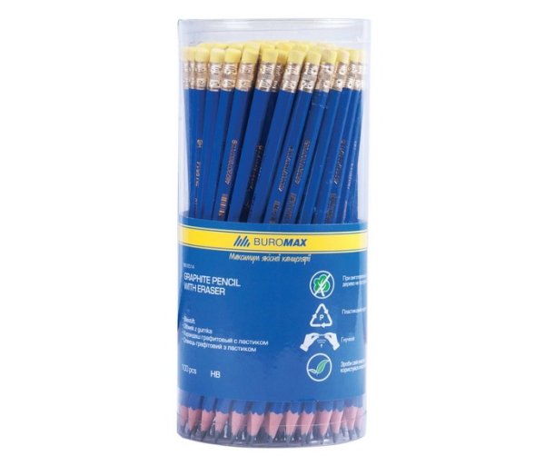 Олівець графітовий з ластиком HB JOBMAX 