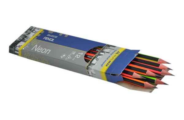 Олівець графітовий з ластиком HB NEON LINE 