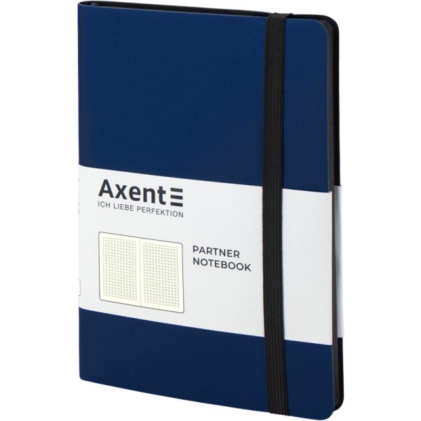 Книга записна Partner Soft А5, клітинка, синій 
