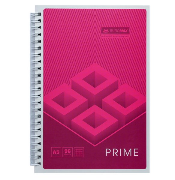 Тетрадь на пружине PRIME формат А5, 96л., розовый