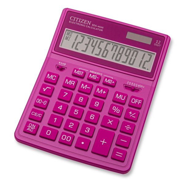 Калькулятор Citizen SDC-444XRPKE, 12 разрядов, розовый