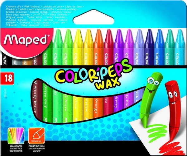 Крейда воскова COLOR PEPS Wax Crayons, 18 кольорів 