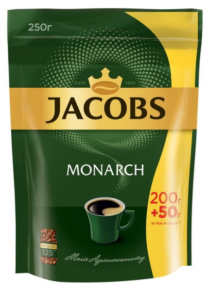 Кава розчинний Jacobs Monarch 250г, пакет 