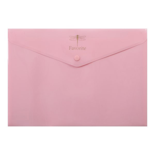 Папка-конверт на кнопці формат А4 PASTEL, рожевий 