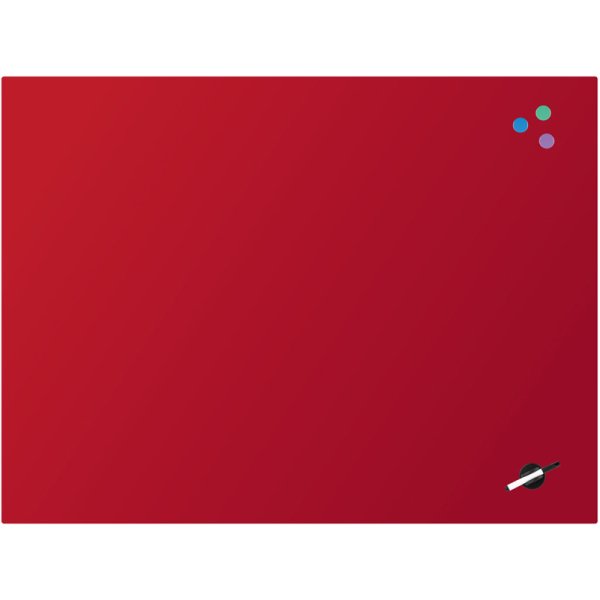 Доска стеклянная магнитно-маркерная Axent 9616, 90x120см, красная