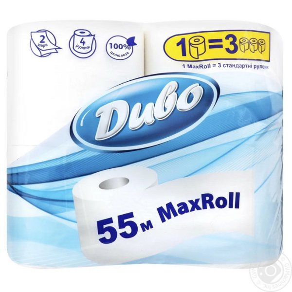 Папір туалетний ДИВО Max Roll 55 метрів, 4шт