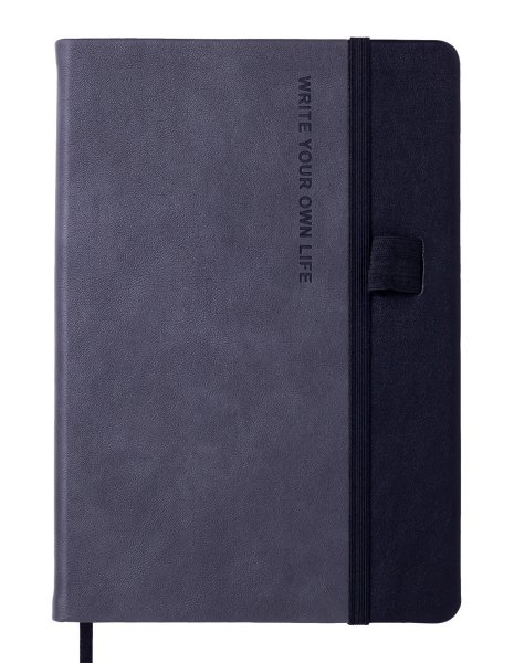 Блокнот деловой RECORD А5, 96л, серый, листы в клетку