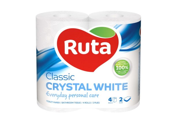 Туалетний папір RUTA Classic, 4шт, білий