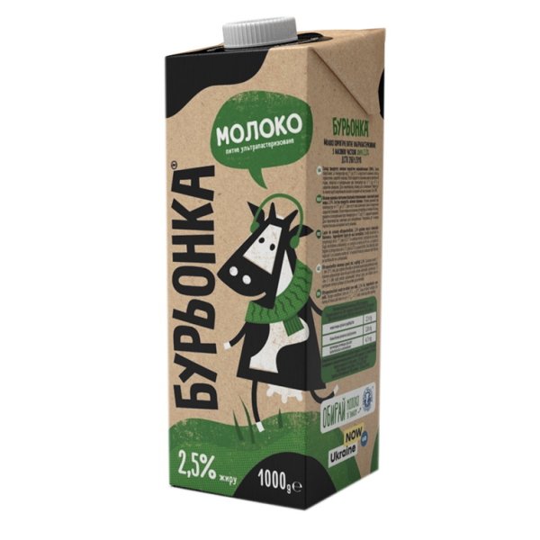 Молоко 2,5%, 1000г, Бурьонка ультрапастеризованное