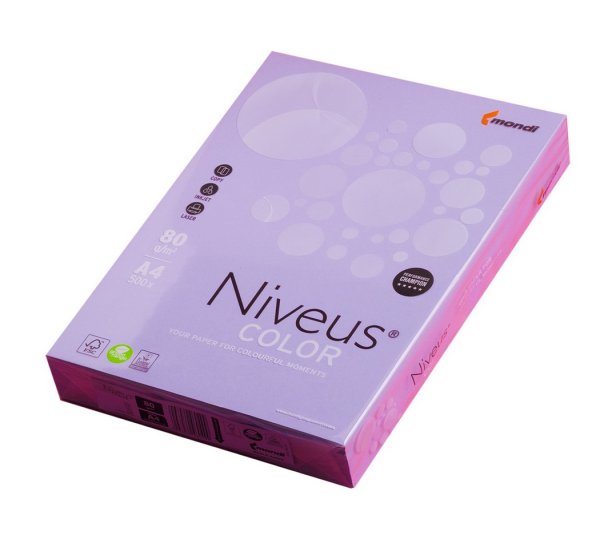 Папір кольоровий Niveus Color LA12 формат А4 80гр/м2, 500л/уп, фіолетовий 