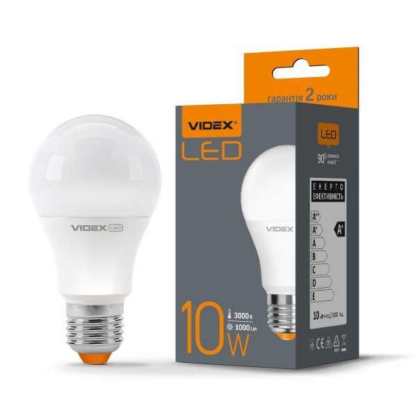 LED лампа VIDEX A60e 10W E27 3000K 220V
