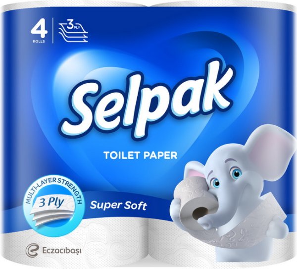 Туалетний папір Selpak 3-х шаровий, 4шт