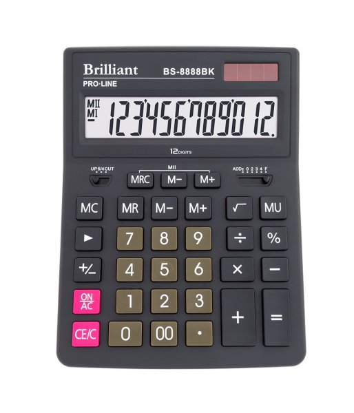 Калькулятор Brilliant BS-8888BK, 12 розрядів, чорний 