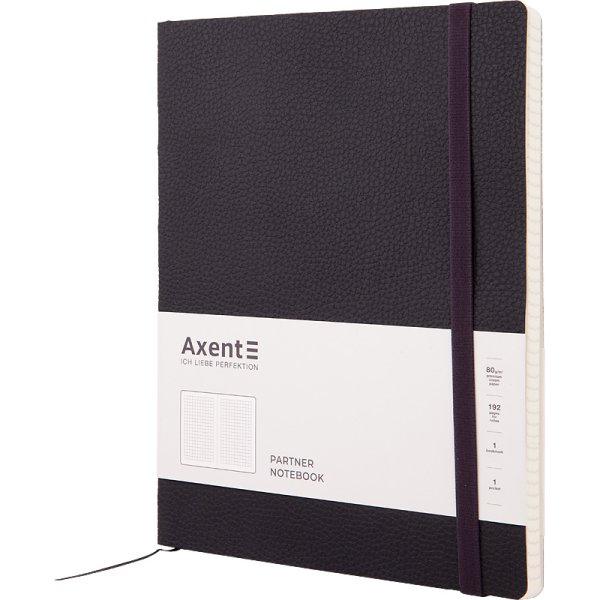 Книга записна Axent Partner Soft L, 190x250мм, чорний 