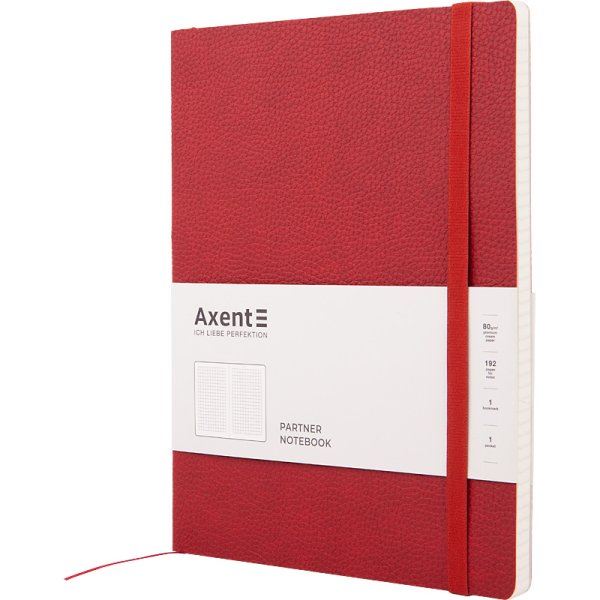 Книга записна Axent Partner Soft L, 190x250мм, червоний 