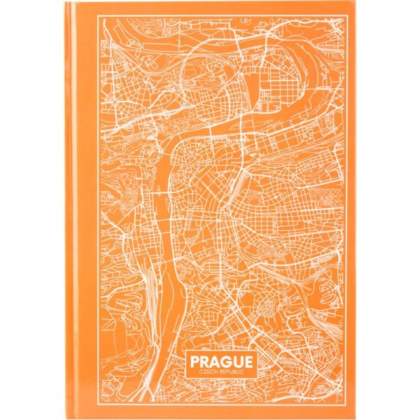 Книга канцелярская А4 96л, Axent Maps Prague персиковый
