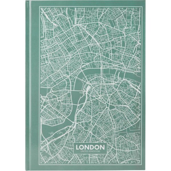 Книга канцелярская А4 96л,  Axent Maps London бирюзовый
