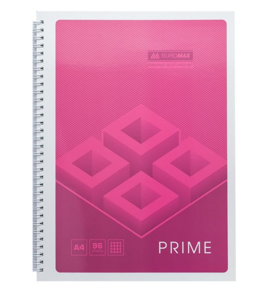 Зошит на пружині PRIME формат А4, 96л., рожевий 