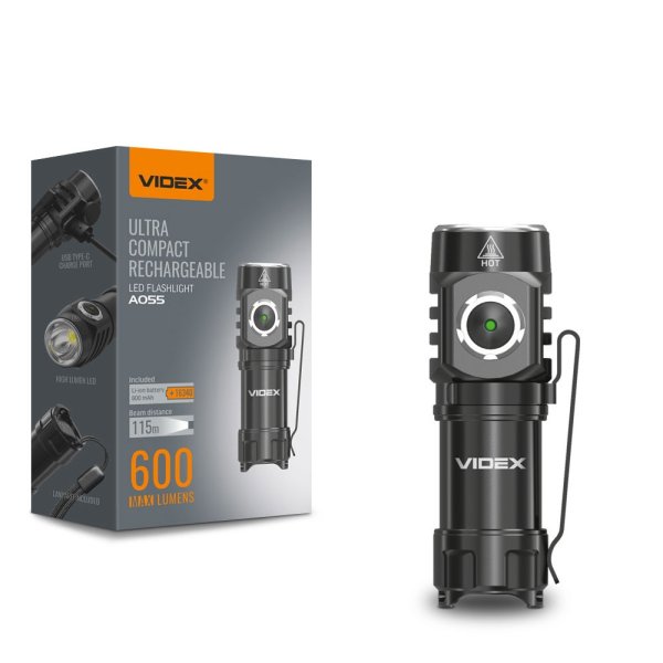 Портативний світлодіодний ліхтарик VIDEX A055 600Lm 5700K 