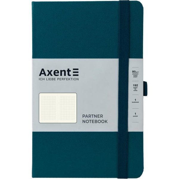 Книга записна Partner А5, клітинка, малахітовий 