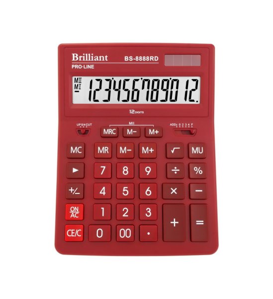 Калькулятор Brilliant BS-8888RD, 12 розрядів, червоний 