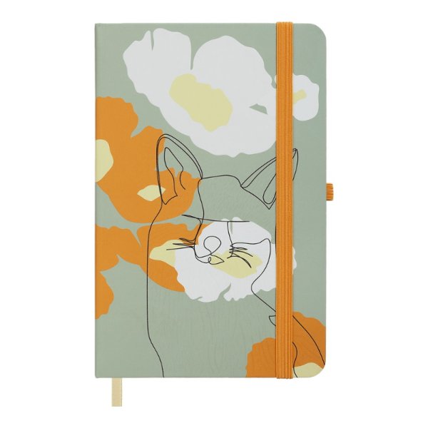 Книга записна NATURE 136*207мм, 96л, аркуші в клітинку, оливковий