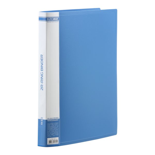 Папка пластиковая А4 на 2 кольца ширина торца 25мм, синий