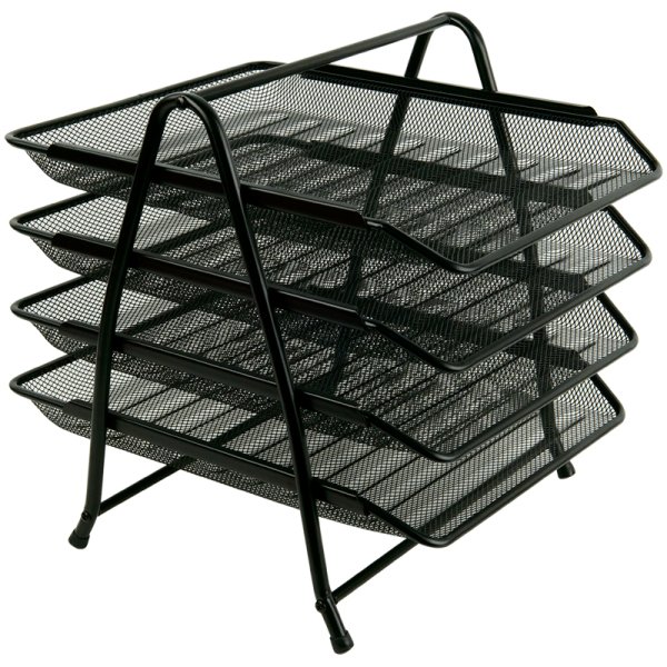 Лоток металлический горизонтальный 4-в-1 черный