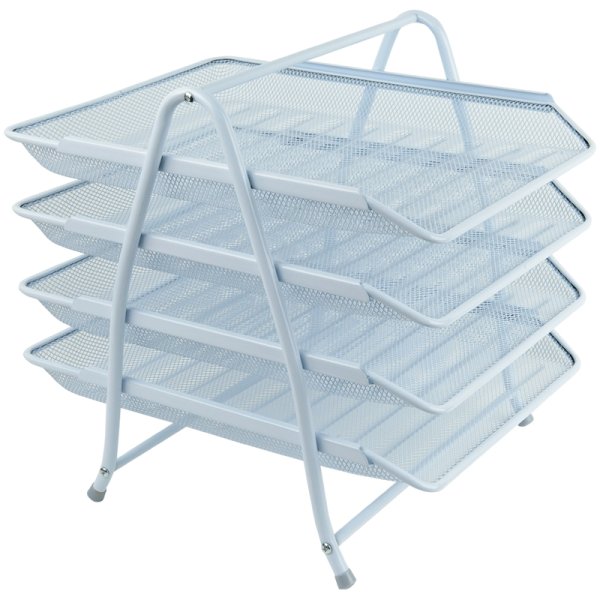 Лоток металлический горизонтальный 4-в-1 белый