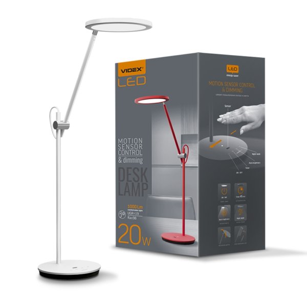 LED лампа настольная VIDEX TF15W 20W 4100K, белый