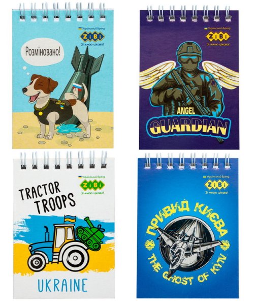 Блокнот на пружині зверху HEROES, А7, 40арк, клітинка 