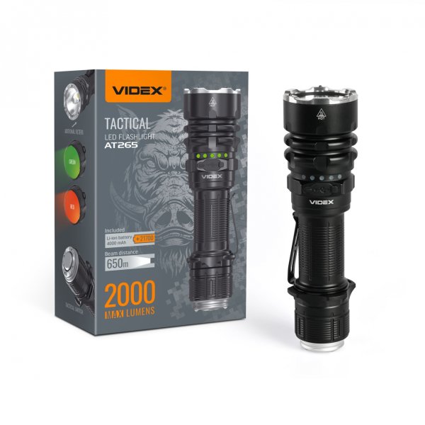 Тактичний світлодіодний ліхтарик VIDEX VLF-AT265 2000Lm 6500K 
