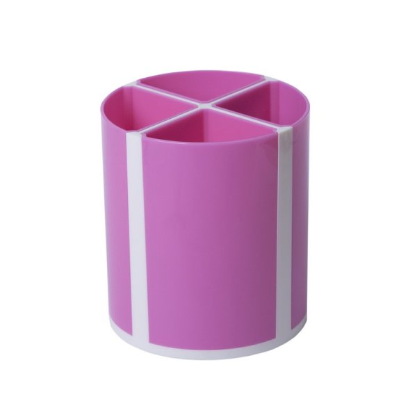 Подставка для ручек ТВИСТЕР 4 отделения, розовый